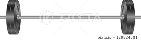 Weightlifting bar with disks for exercise, strength training, fitness and building muscle. Weightlifting bar with disks for exercise, strength training, fitness and building muscle. 129924381