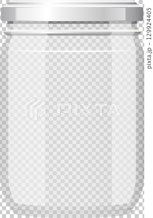 A grey illustration of a cylindrical container with a lid, designed for storage and preservation. 129924405