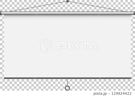 A retractable, hanging projection screen in a classroom, ready for information sharing. A retractable, hanging projection screen in a classroom, ready for information sharing. 129924422