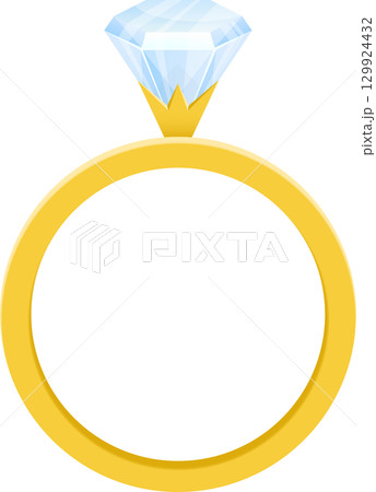 A golden ring with a sparkling diamond, symbolizing love, commitment, and eternal promise. 129924432