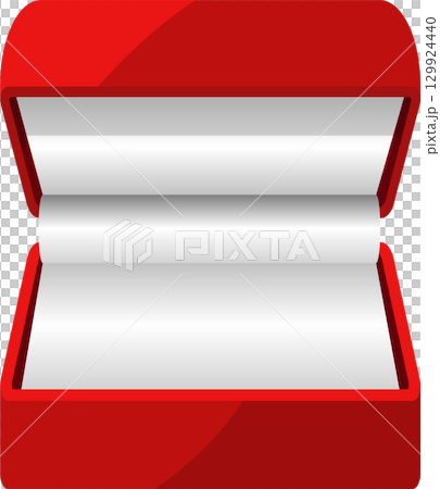 Empty red box with a white interior, possibly for jewelry or a small gift, open and waiting. Empty red box with a white interior, possibly for jewelry or a small gift, open and waiting. 129924440