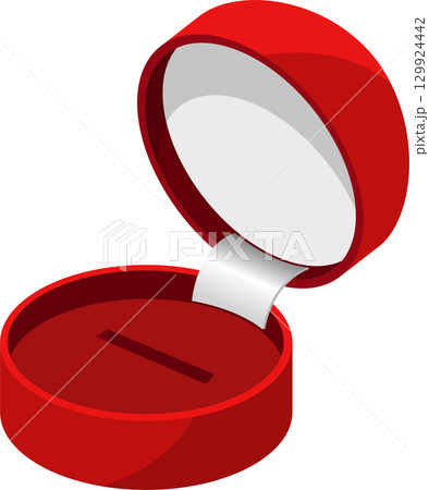 Open, vibrant red jewelry box with white lining, creating anticipation for a special occasion 129924442