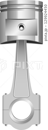 Engine piston and connecting rod, crucial components in internal combustion engines. 129924450