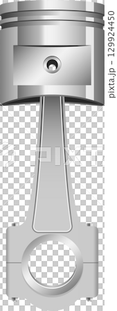 Engine piston and connecting rod, crucial components in internal combustion engines. 129924450