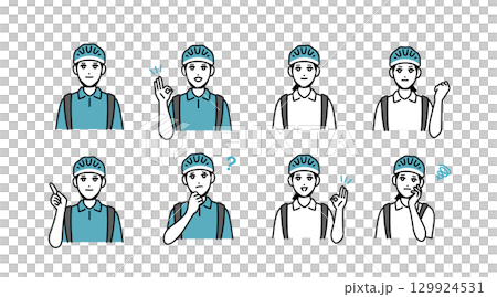 男女のフード配達員のアバターセット 129924531