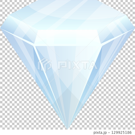Diamond: A captivating illustration of a gem cut to reveal its inherent sparkle and symmetry. 129925186