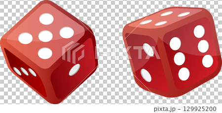 Two red dice showcasing different numbers, set against a stark black background. Game time! Two red dice showcasing different numbers, set against a stark black background. Game time! 129925200
