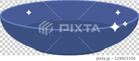 A shiny, empty, blue bowl, perfect for a light meal or small side dish is on display here. A shiny, empty, blue bowl, perfect for a light meal or small side dish is on display here. 129925356