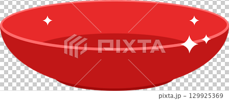 A bright red bowl with a smooth, curved design, featuring a subtle sheen and clean aesthetic. A bright red bowl with a smooth, curved design, featuring a subtle sheen and clean aesthetic. 129925369