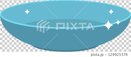 A shiny blue bowl stands ready to be filled with something delicious or used for decorations. A shiny blue bowl stands ready to be filled with something delicious or used for decorations. 129925376