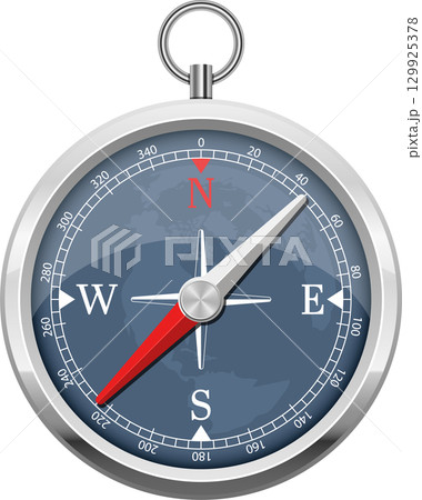 Navigational Compass: Classic instrument for direction-finding and orientation with cardinal points. Navigational Compass: Classic instrument for direction-finding and orientation with cardinal points. 129925378
