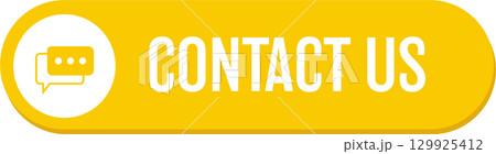 A bright yellow rectangular button with a chat bubble icon and the text "Contact Us" in white. 129925412