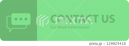 Green rectangular graphic element featuring a speech bubble icon and the words CONTACT US. Green rectangular graphic element featuring a speech bubble icon and the words CONTACT US. 129925418