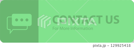 Green rectangular graphic element featuring a speech bubble icon and the words CONTACT US. Green rectangular graphic element featuring a speech bubble icon and the words CONTACT US. 129925418