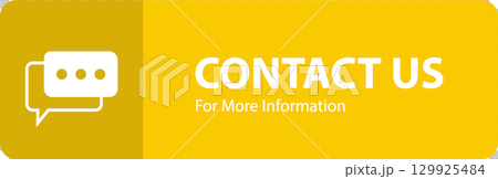 Contact Us: Find out more information with a bright, inviting yellow interface with chat bubble. 129925484