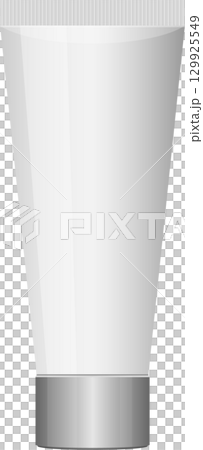 Blank white cosmetic cream tube with a grey cap, suitable for beauty or medical product mockup Blank white cosmetic cream tube with a grey cap, suitable for beauty or medical product mockup 129925549