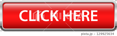 A bright red web button with the words "CLICK HERE" displayed in bold white font in the center. A bright red web button with the words "CLICK HERE" displayed in bold white font in the center. 129925634
