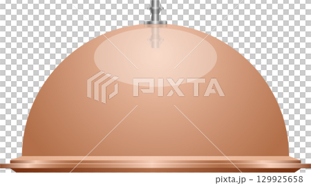 An elegant covered serving platter, ready to reveal a delectable meal, plated and presented. 129925658