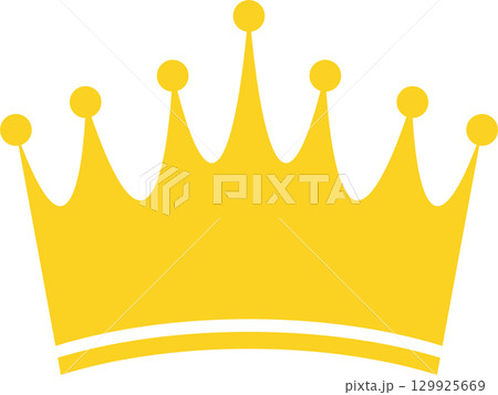 A shining gold crown, symbol of royalty and power, set against a stark black background. 129925669