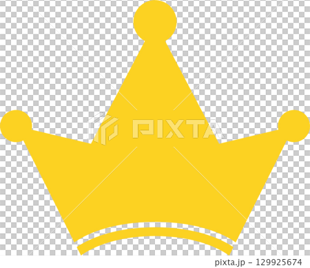 A golden yellow crown with geometric shapes conveys power, royalty, and authority. It's simple. 129925674