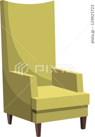A cartoon illustration of an inviting upholstered armchair, offering comfort and style. A cartoon illustration of an inviting upholstered armchair, offering comfort and style. 129925723