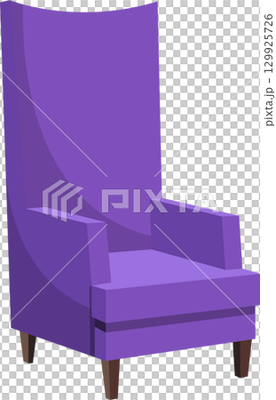 Purple armchair with high back, a cozy and stylish seating option for any room design. 129925726