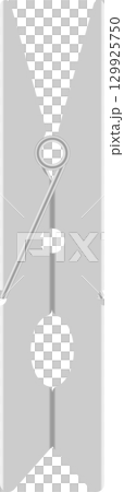 A gray-scale illustration of a vintage-style wooden clothespin with a metal spring mechanism. A gray-scale illustration of a vintage-style wooden clothespin with a metal spring mechanism. 129925750