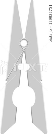 Close-up view of a gray clothespin against a black background, highlighting its metallic components. Close-up view of a gray clothespin against a black background, highlighting its metallic components. 129925751