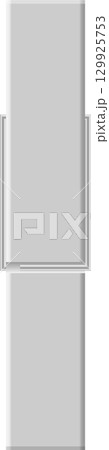 Blank presentation stage platform with a simple background and metal pillar accents. Backdrop. 129925753