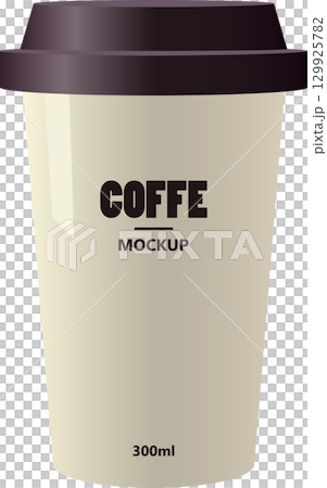 Mockup of a 300ml coffee cup with a lid, perfect for branding and advertising visuals. Mockup of a 300ml coffee cup with a lid, perfect for branding and advertising visuals. 129925782