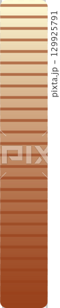 Gradient brown vertical rectangle with horizontal lines transitions from light to dark brown hue. 129925791