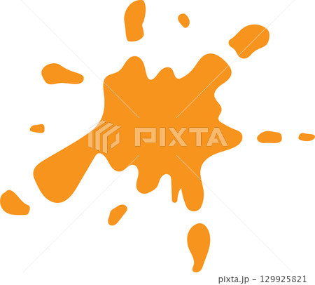 Abstract orange color splash on black background: simple but powerful visual statement. 129925821