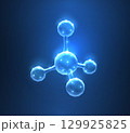 Molecule. Abstract futuristic micro molecule structure with sphere on blue background. 129925825