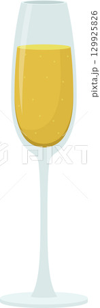 Elegant wine glass filled with a golden liquid. A refreshing and sophisticated beverage still life. Elegant wine glass filled with a golden liquid. A refreshing and sophisticated beverage still life. 129925826