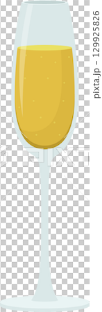 Elegant wine glass filled with a golden liquid. A refreshing and sophisticated beverage still life. Elegant wine glass filled with a golden liquid. A refreshing and sophisticated beverage still life. 129925826