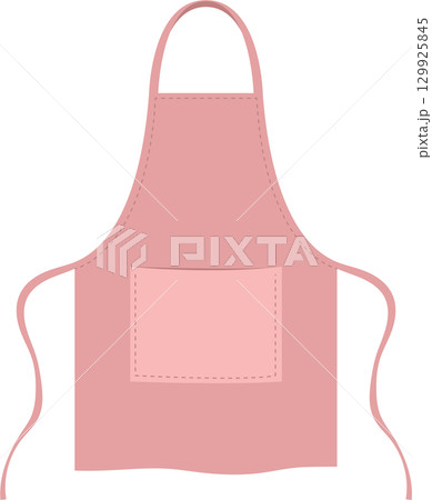 A pink apron with a pocket, perfect for cooking, baking, gardening, or crafting projects. A pink apron with a pocket, perfect for cooking, baking, gardening, or crafting projects. 129925845