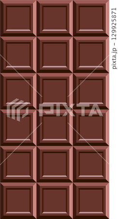 A delicious chocolate bar with rectangular segments that look like they're about to be broken off. 129925871