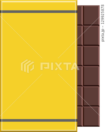 Yellow Cholate Rapper A yellow chocolate bar wrapper partially open,...のイラスト素材 [129925878 ...