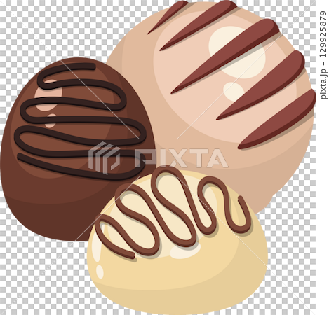 Delicious trio of chocolate candies, perfect for a sweet indulgence or a special treat. Delicious trio of chocolate candies, perfect for a sweet indulgence or a special treat. 129925879