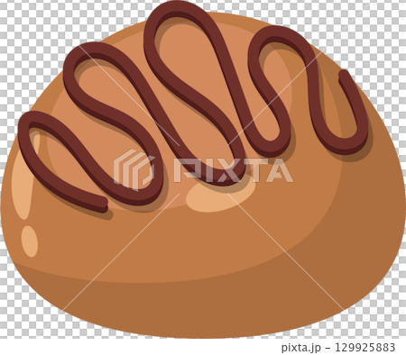 Delicious pastry with brown dough and chocolate topping. It's a sweet treat for any time of day. 129925883