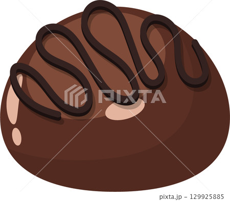 Delicious chocolate treat with dark chocolate drizzle over milk chocolate. A sweet confection. 129925885
