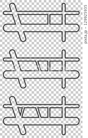 Simple crossroad line material set of 3 129925935