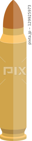 Golden cartridge graphic. A bullet is shown on a dark background, simple vector illustration. Golden cartridge graphic. A bullet is shown on a dark background, simple vector illustration. 129925973