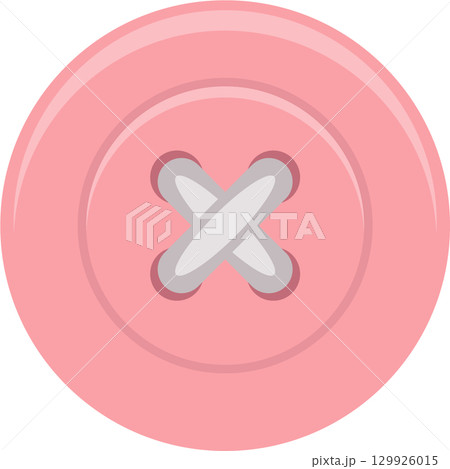 A charming pink button with a whimsical design, perfect for sewing and craft projects. 129926015