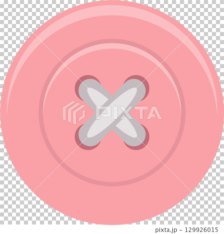 A charming pink button with a whimsical design, perfect for sewing and craft projects. 129926015