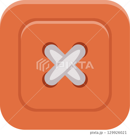 Charming Orange Button with Gray Threads, Perfect for Sewing Projects & Decorative Accents. 129926021