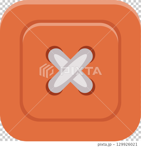 Charming Orange Button with Gray Threads, Perfect for Sewing Projects & Decorative Accents. 129926021