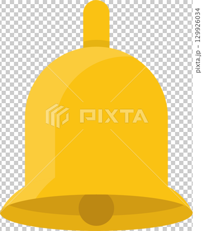 A golden bell illustration, simple and iconic, evoking ideas of notification, signal, or service. 129926034