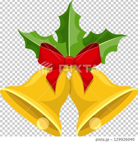 Festive Christmas bells adorned with holly leaves and a vibrant red bow, holiday cheer! Festive Christmas bells adorned with holly leaves and a vibrant red bow, holiday cheer! 129926040