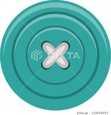 Vibrant turquoise button with an X stitch. Perfect for crafts, sewing and decorative purposes Vibrant turquoise button with an X stitch. Perfect for crafts, sewing and decorative purposes 129926053